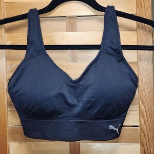 Puma Black Sports Bra Women's Size M Nylon Spandex